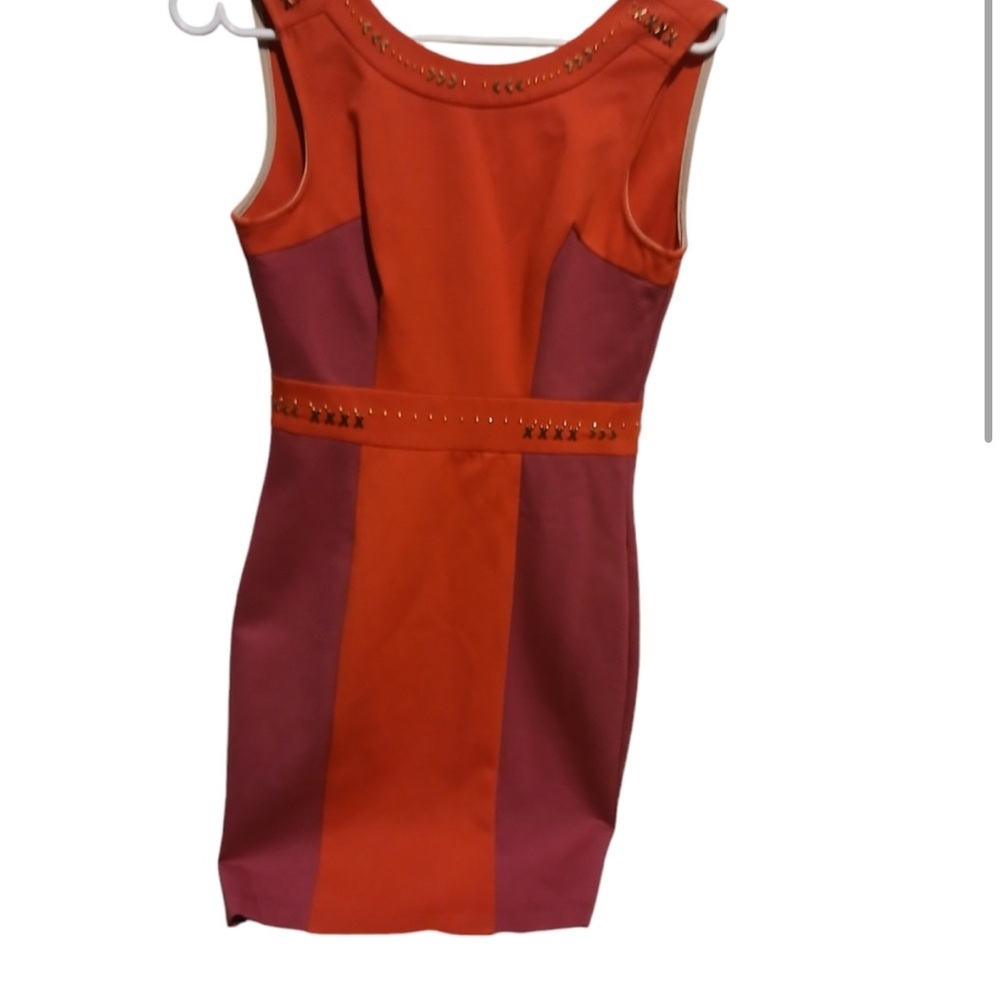 Guess by Marciano Orange and Purple Mini Dress